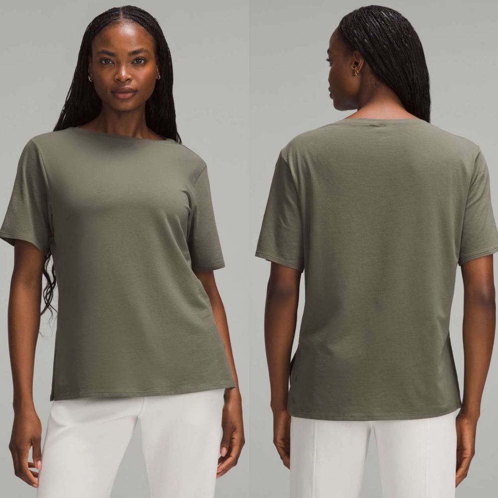 Lululemon Relaxed-Fit Boatneck T-Shirt in Army Green